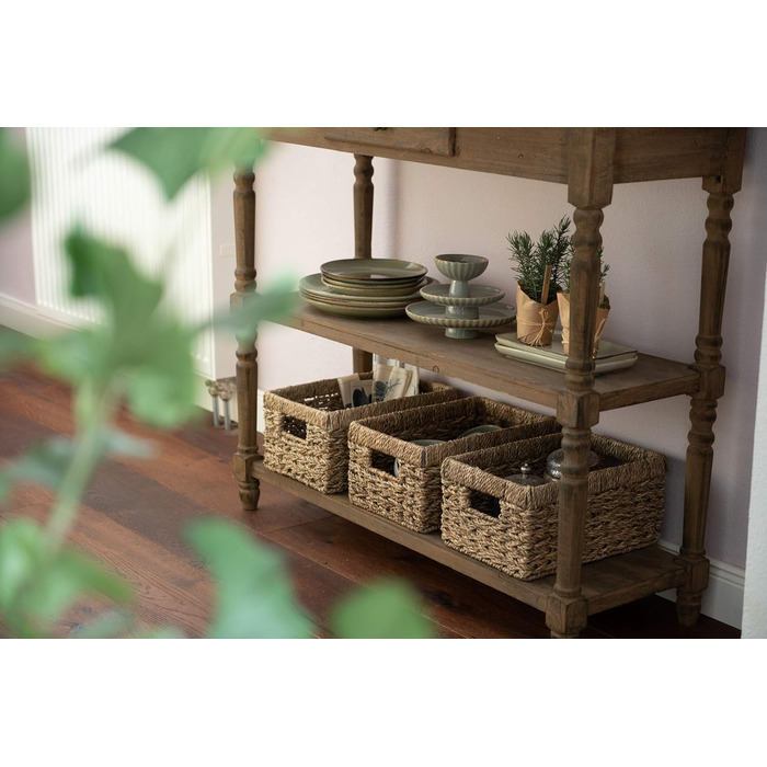 Кошик для зберігання Decorasian, полиця-кошик, плетений з морської трави - дуже стійкий - MM (36 см x 25 см x 19 см) Натуральний