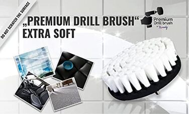 Преміальна щітка для дриля Kornely, надзвичайно м'яка, біла, 13 см для професійного очищення. Не дряпає поверхні. Підходить для чи