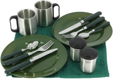 Предметний набір для приготування їжі, чашок та столових приборів Deluxe G8DS для кемпінгу, для 2 осіб, набір столових приборів для кемпінгу, посуду, для виживання на природі, 13-
