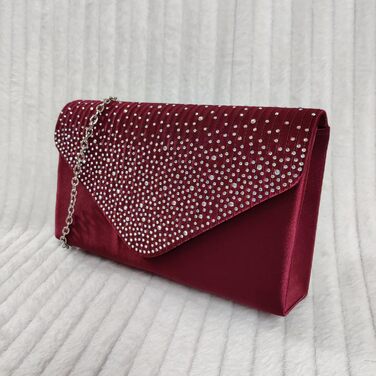 Елегантна жіноча сумочка з діамантами, блискуча, для вечірки, випускного, дівич-вечора, бордового кольору