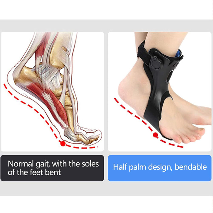 Ортез для підйому стопи BCLYERBJ, ортез на гомілковостопний суглоб AFO зі зручною надувною подушкою, для поліпшення стилю ходьби, полегшення болю і тиску