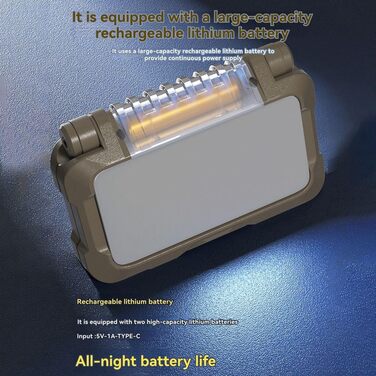 Підвісний світильник портативний магнітний світлодіодний кемпінговий ліхтар акумуляторний смарт-ліхтар наметовий світильник на відкритому повітрі походи без підставки A як зображено