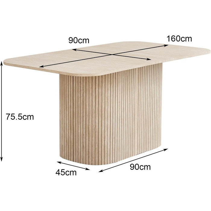 Прямокутний обідній стіл, сучасна стільниця з МДФ, кухонний стіл у скандинавському стилі, рейковий дизайн, підходить для вітальні та їдальні, жовтий травертин