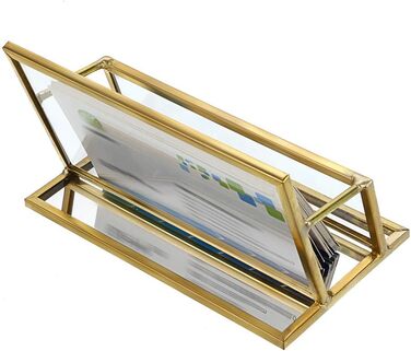 Золотий візитницю Підставка для візиток з металевого скла на 50 карток Дисплей для візиток Скринька для візиток Сховище для візиток для офісного столу