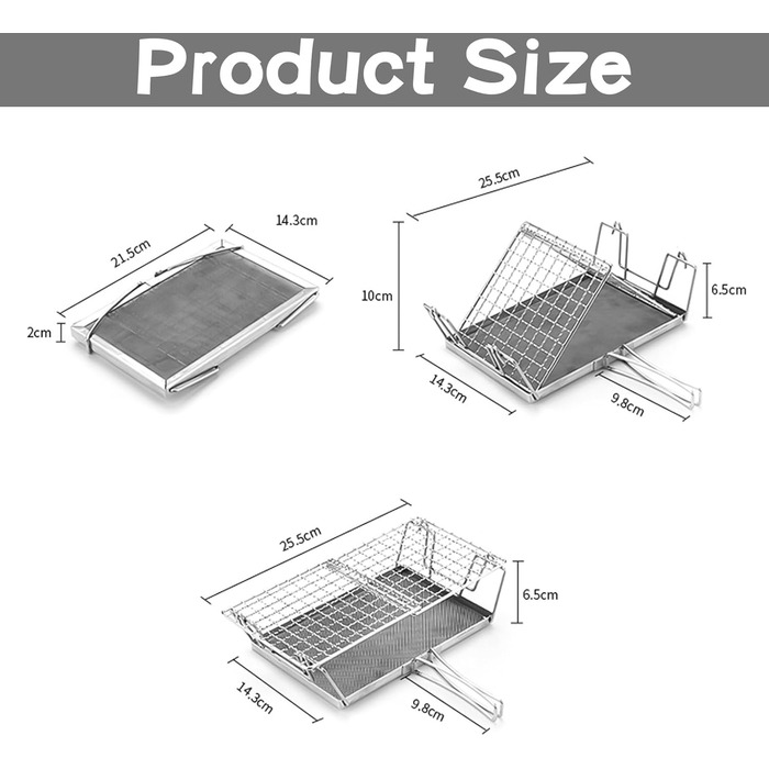 Тостер для кемпінгу, Решітки для тостів з нержавіючої сталі для кемпінгу, Складані решітки для тостів для кемпінгу, Тостер для газових плит, Компактні аксесуари для кемпінгу ідеально підходять для використання на свіжому повітрі, барбекю та походів