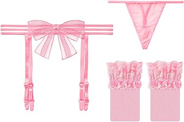Жіночий мереживний комплект із 3 підв&39язок, панчохи стрінги, регульована білизна, сексуальний пояс для панчіх, чорний/білий/червоний/рожевий