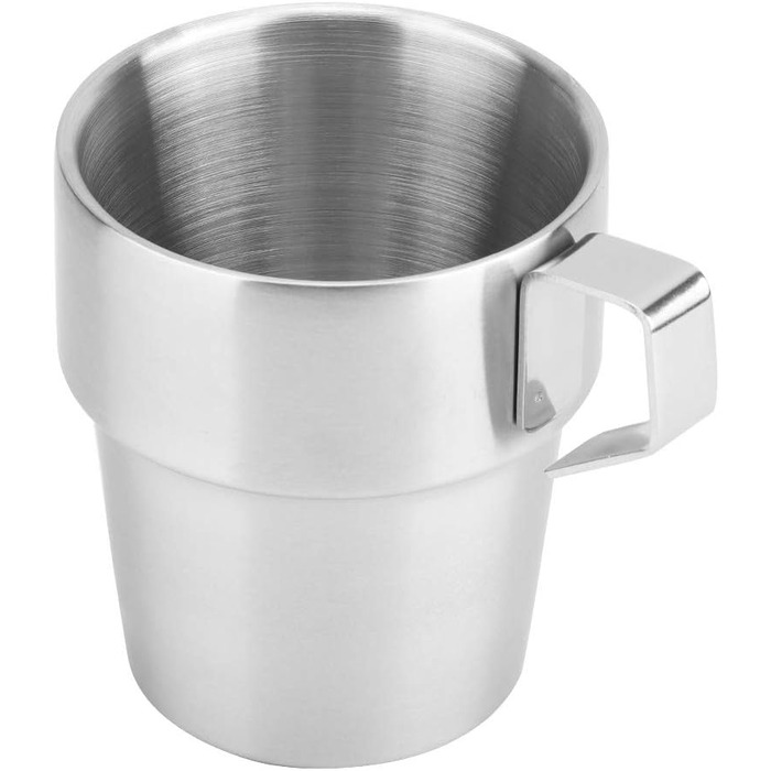 Елегантний набір кавових чашок з нержавіючої сталі з тримачем для тривалого використання, для домашнього кафе, нержавіюча сталь 304, комплект з 4 предметів