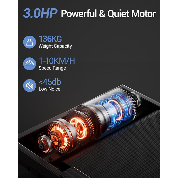 Килимок для ходьби UMAY з нахилом 10-15, бігова доріжка для дому 8-10 км/год з нахилом та тихим двигуном, стіл для бігової доріжки, максимальна підтримка 136 кг, нахил 10