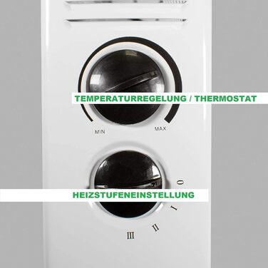 Електричний обігрівач MAUK, підключається до мережі Захист від замерзання з термостатом, 3-ступінчастий конвектор Обігрівач з ручкою для перенесення, кемпінговий обігрівач, 750/1250/2000 Вт, білий, електричний, для теплиць