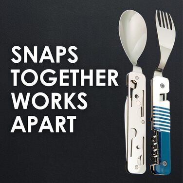 Багатофункціональні столові прибори Akinod 13х25, алюміній, синє дзеркальне покриття