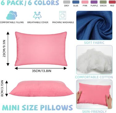 Міні-подушка Kigley для дитячої кімнати, 23 х 35 см, маленька дитяча подушка для подорожей, м'яка, дихаюча, бавовняна, дитяча поду