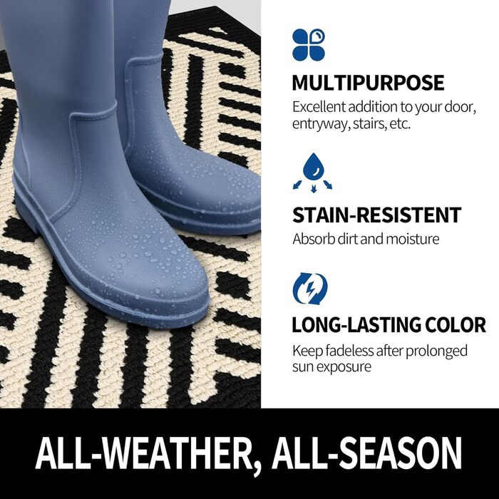 Килимок Senerma 60x90 см, що миється в приміщенні та на вулиці, водонепроникний килимок для дверей, нековзний килимок для входу, передніх дверей, патіо, коридору, саду