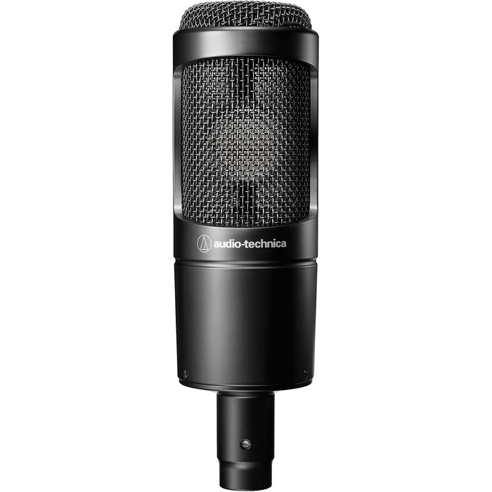 Конденсаторний мікрофон Audio-Technica AT2035 з кардіоїдною спрямованістю (XLR), чорний та аудіоінтерфейс Focusrite Scarlett Solo 3rd Gen