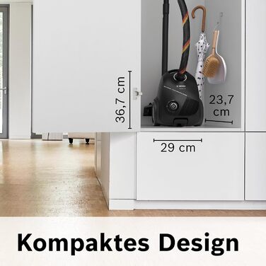 Пилосос із мішком Bosch Serie 2, BGDS2CHAMP, чорний