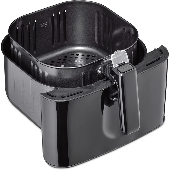 Велика фритюрниця з об'ємом кошика 6 л, 12 автоматичними програмами, сенсорним керуванням, таймером від 1 до 60 хвилин, знімним кошиком для смаження (можна мити в посудомийній машині), 600 XL -