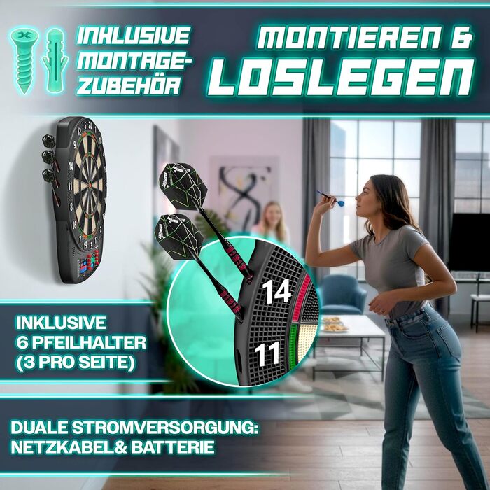 Професійний набір електронної мішені для дартсу з 12 дротиками 24 професійними стрілками 100 наконечниками для дротиків та аксесуарами Електронний автомат для дартсу для 1-8 гравців з 427 варіаціями Електронна мішень для дартсу зі світлодіодним дисплеєм