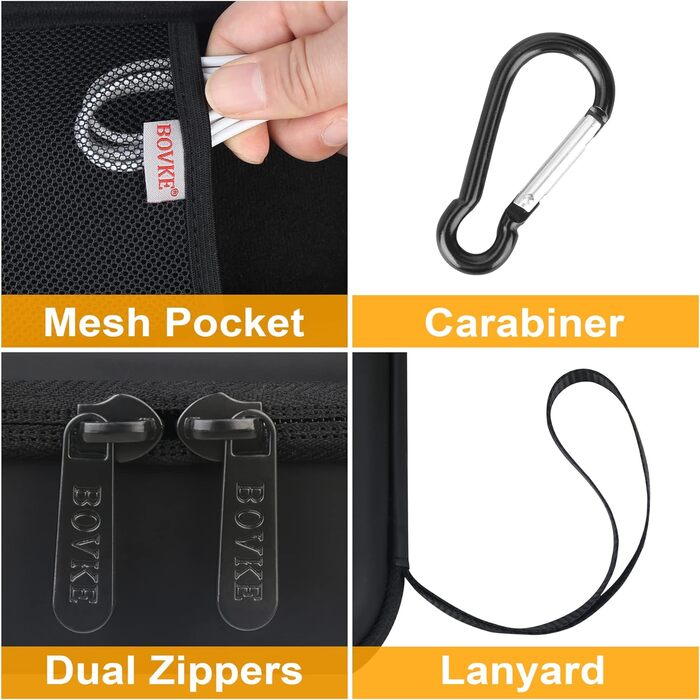 Дорожній жорсткий чохол для портативного ручного небулайзера для дорослих і дітей, тримач для астматичного інгалятора міні сітчастий небулайзер для проблем з диханням, чорний (тільки чохол)