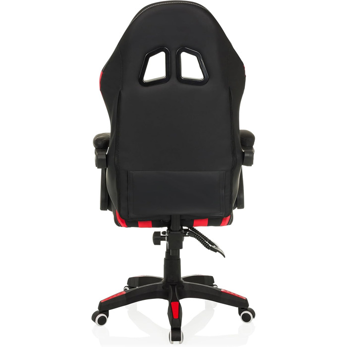 Офісне крісло, ігрове крісло GAMEBREAKER W02, письмове крісло з підголівником та поперековою опорою, регульована висота, штучна шкіра чорного/червоного кольору.