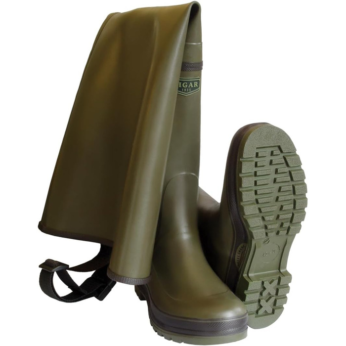 Гумові вейдерси TIGAR Drina, гумові вейдерси Tara з неопреном, ручної роботи, для рибалок, мисливців, рибалок, для різних сезонів, дуже міцні та надійні, розмір 41, зелена гума - Drina