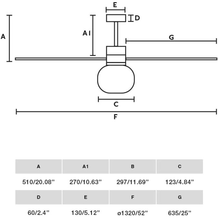 Великий білий стельовий вентилятор з кульковим світлодіодом, Smart, 20 Вт, 2700 К, 6 швидкостей