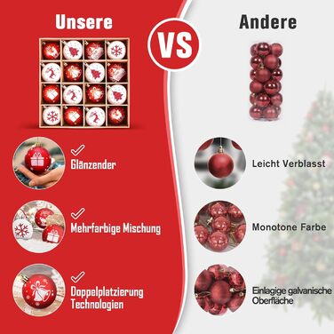 Набір із 16 різдвяних кульок Amteker