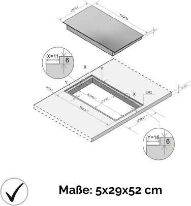 Склокерамічна подвійна конфорка Calor EBK2 DK 9 рівнів потужності 2900 Вт Індикатор залишкового тепла Штепсельні вилки Schuko Низька монтажна глибина 5 см Безкаркасні
