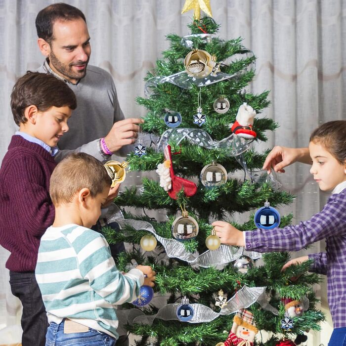 Набір різдвяних кульок із 45 предметів синьо-золоті Nexalite