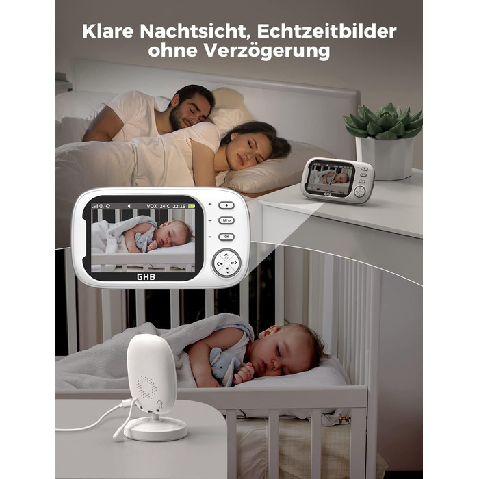 З камерою 3,5-дюймовий відеоняня з режимом VOX Функція нічного бачення внутрішнього зв&39язку Колискові