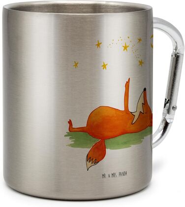 Чашка з лисицями та зірками &quotМістер і місіс Панда&quot - подарунок, кухоль з нержавіючої сталі, термокухоль, астролог, металевий кухоль для пиття, термокухоль, нічний, лисиці, місяць