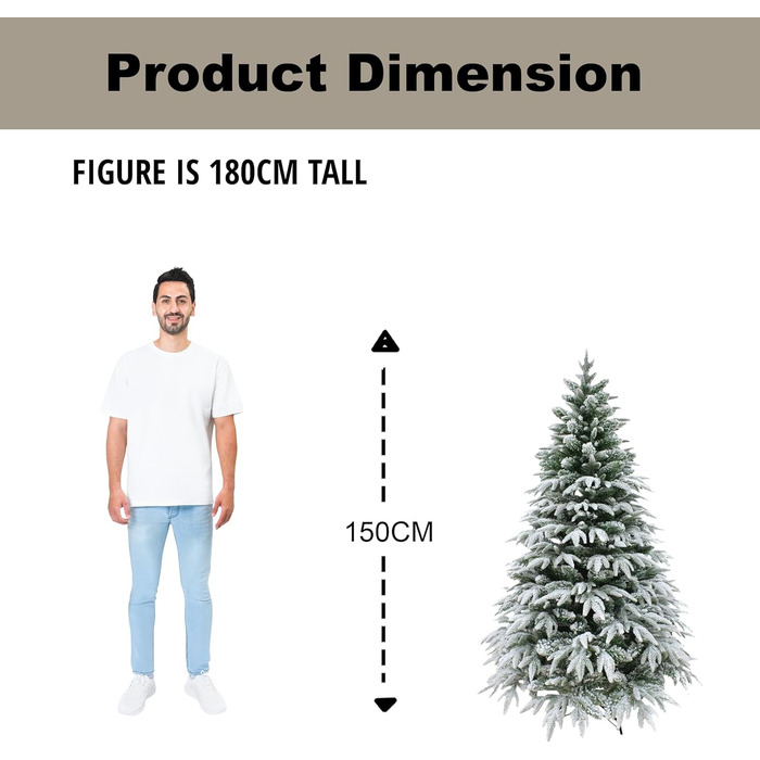 Штучна ялинка снігом вкрита 150 см SHATCHI