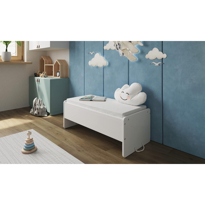 Дитяче ліжечко/спальне місце Love For Sleep 90x40 см з матрацом, колиска на колесах, біле Дитяче ліжко SMARTCRIB, дерев&39яне - Дитяче ліжко