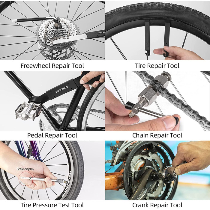 Набір інструментів для ремонту велосипедів ROCKBROS 44 в 1 з практичним футляром