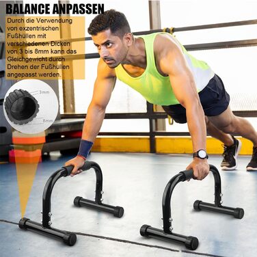 Турніри для стійки на руках, Великий турнік для віджимань та віджимань, Нековзні ручки для віджимань, Обладнання для калістеніки для використання в приміщенні та на вулиці, Підходить для домашнього фітнесу та віджимань, Чорний