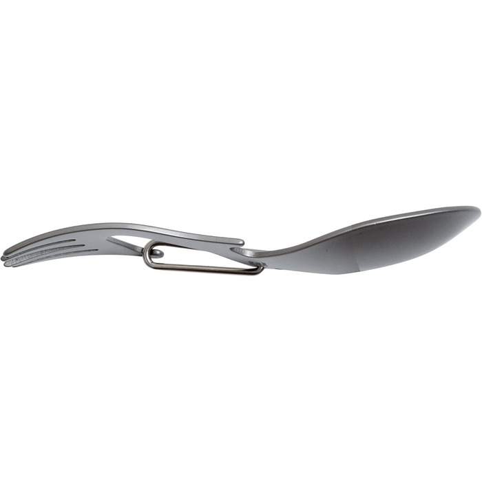 Мультитул Kershaw Ration з нержавіючої сталі, ложка, виделка, карабін та відкривачка для пляшок, звичайна довжина та XL звичайна - 4,6 дюйма, сріблястий