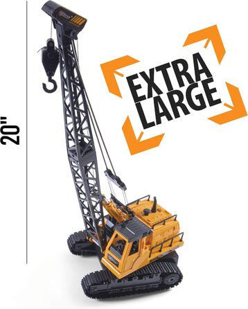 Канальний будівельний кран-трактор Top Race на дистанційному керуванні - для хлопчиків і дівчаток від 3, 4, 5, 6, 7 років, 12-