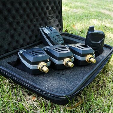 Бездротовий сигналізатор клювання Hirisi Tackle для лову коропа, водонепроникний, з вушною петлею, 200 м, комплект 14