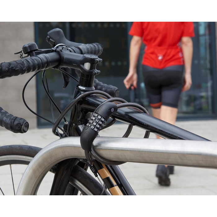 Замок тросовий комбінований Essential Security, Schwarz Basic надійний захист з кодовим замком, 140 мм