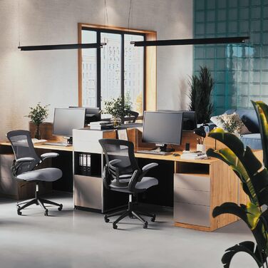 Офісний стілець Flash Furniture, ергономічний, із сітчастою спинкою, литим сидінням з регулюванням висоти та важелем нахилу, що фіксується, сірий, 65 x 63 x 105 см Сірий 64,77 x 62,23 x 104,78 см