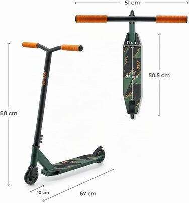 Дитячий самокат Kinderkraft Solis (від 5 років), до 100 кг, з ножним гальмом, Зелений