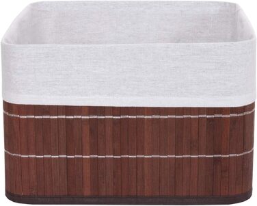 Набір кошиків для зберігання Mendler з 4 предметів HWC-C21, кошик, коробка для зберігання, органайзер, коробка для сортування, полиця, кошик, бамбуковий коричневий