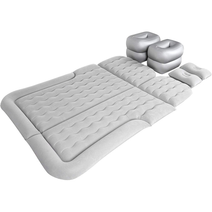 Надувне автомобільне ліжко, надувний матрац, кемпінгове ліжко, автомобільний надувний матрац, надувне, потовщене дорожнє ліжко, килимок для сну, аксесуари для кемпінгу (сірий)