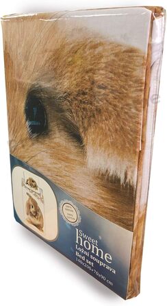 Підковдра зі 100 бавовни, малюнок кролика, коричнева