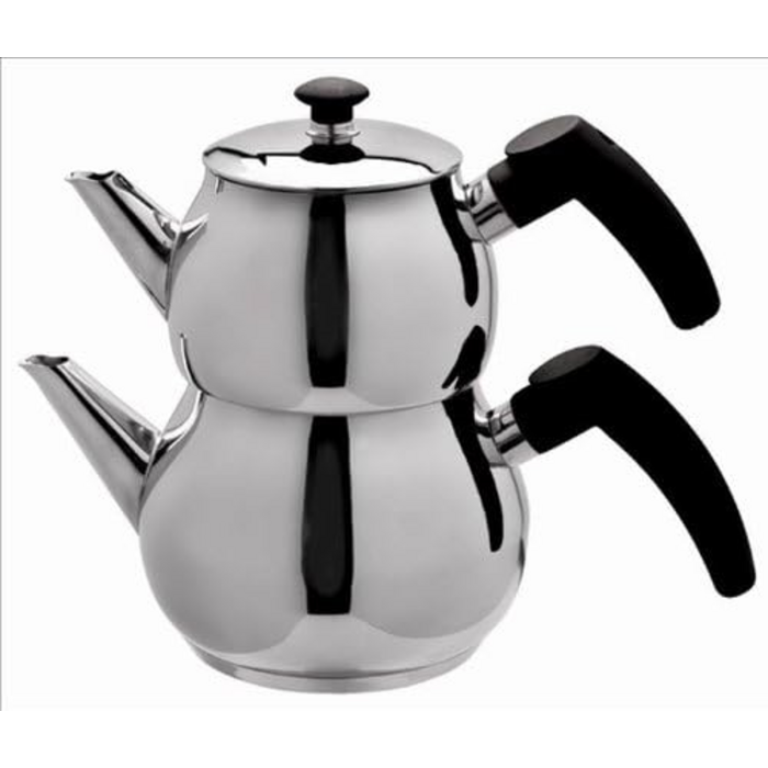 Чайник-набір Schillerbach Mini 18/10 — турецький набір для заварювання чаю, нержавіюча сталь, 0.75 + 1.25 л