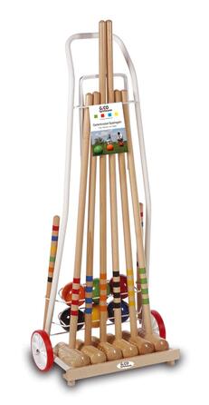 Високоякісний сімейний візок для крокету GICO для 6 гравців, доросла довжина, виготовлений з масиву дерева - зроблено в ЄС-3136