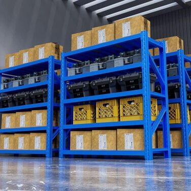 Сталевий надміцний стелаж Area1 200x200x50 см (ВxДxШ) Надійна промислова якість для складів, гаражів або підвалів 200 x 200 x 50 см