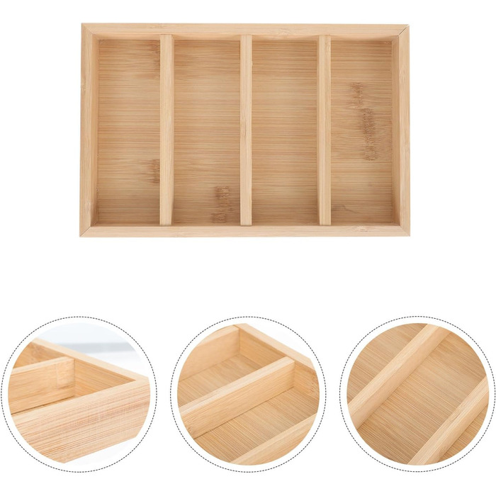 Підставка для окулярів Cabilock з кількома відділеннями, бамбукова підставка для окулярів, лоток для зберігання сонцезахисних окулярів, компактна та міцна, поліровані краї для захисту та презентації