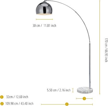 Торшер LED Arquer Versanora VN-L00010-EU, хром