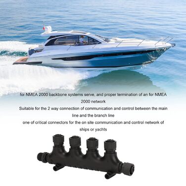 Портовий багатопортовий (T) Т-подібний конектор для Lowrance Simrad B G Navico Networks Pinpoint GPS NMEA2000 стартовий комплект для NMEA 2000 N2K 4 порти Т-конектор M12 5 контактів, 2000 (N2k) 4-