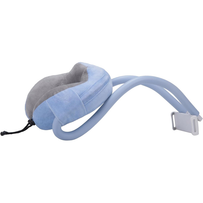 Тримач для шиї телефону - регульований на 360 градусів, подушки для підтримки шиї, тримач для телефону 2-в-1, підставка для мобільних телефонів, знімні тримачі, колиска для мобільного пристрою, зручна дорожня подушка синього кольору