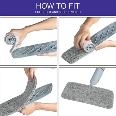 Подушечки для швабри Vicloon, 6 шт. , мікрофібра для чищення швабри, подушечки для чищення швабри для всіх швабр з розпилювачем та